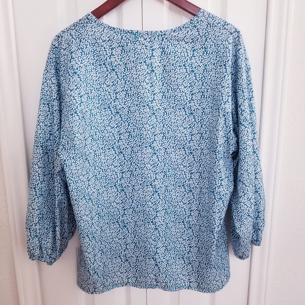 Leaf Pattern, Long Sleeve Blouse - image 2